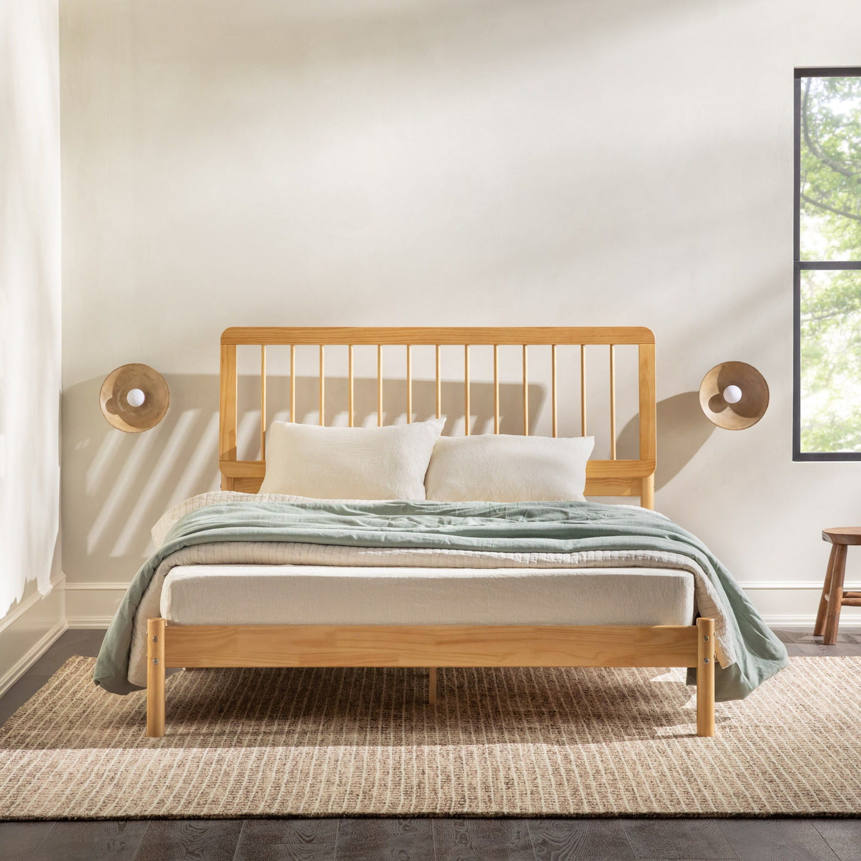 Mid-Century Modern Solid Wood Spindle Bed by Couch.com