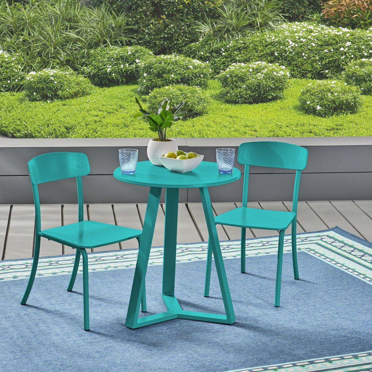 Samos - Bistro Set - Teal by Couch.com