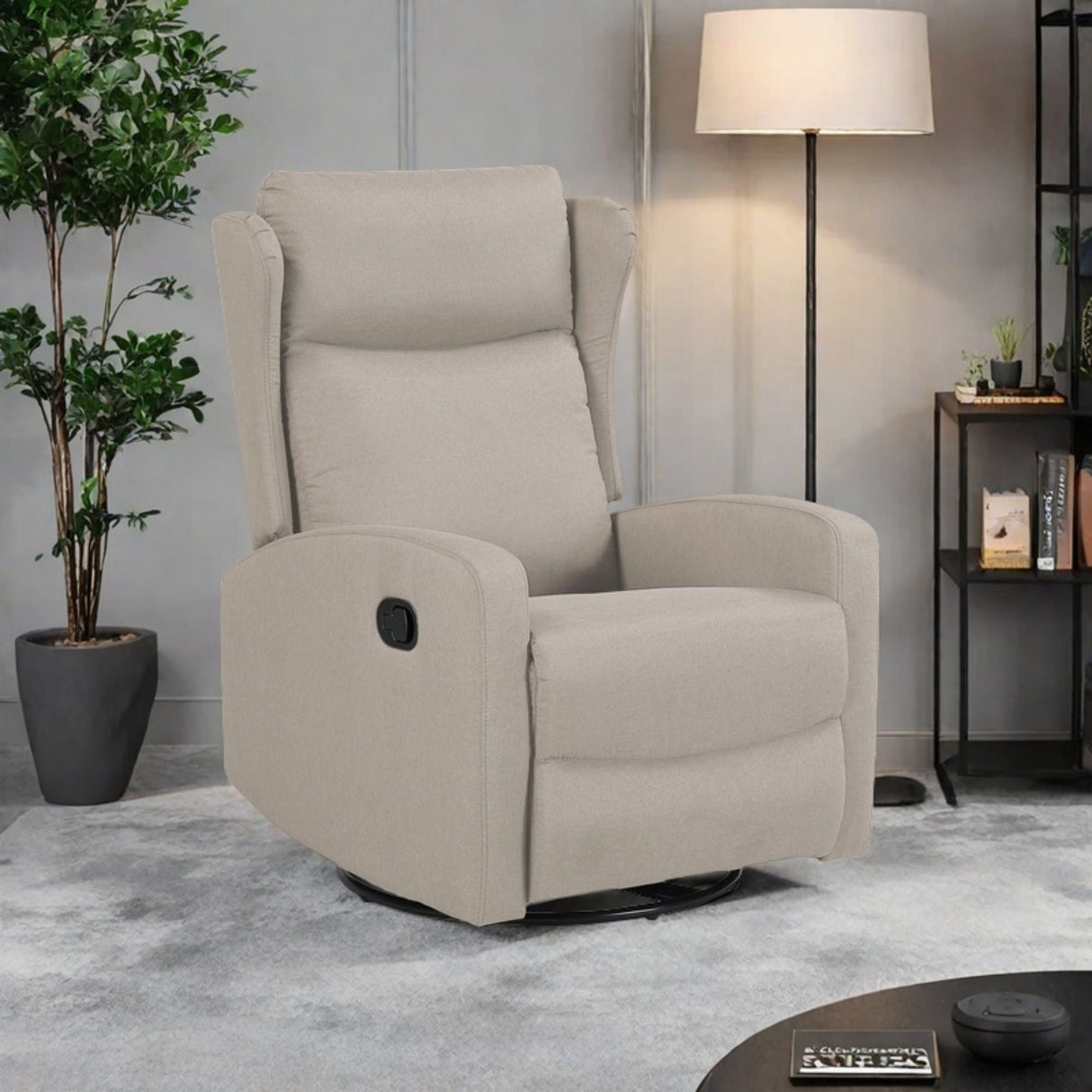 Rocking Swivel Recliner Chair For Living Room, 360 Degree Swivel, Adjustable Modern Reclining Chair, Classic And Traditional Recliner Sofa With Lumbar Support - Ligth Gray by Couch.com