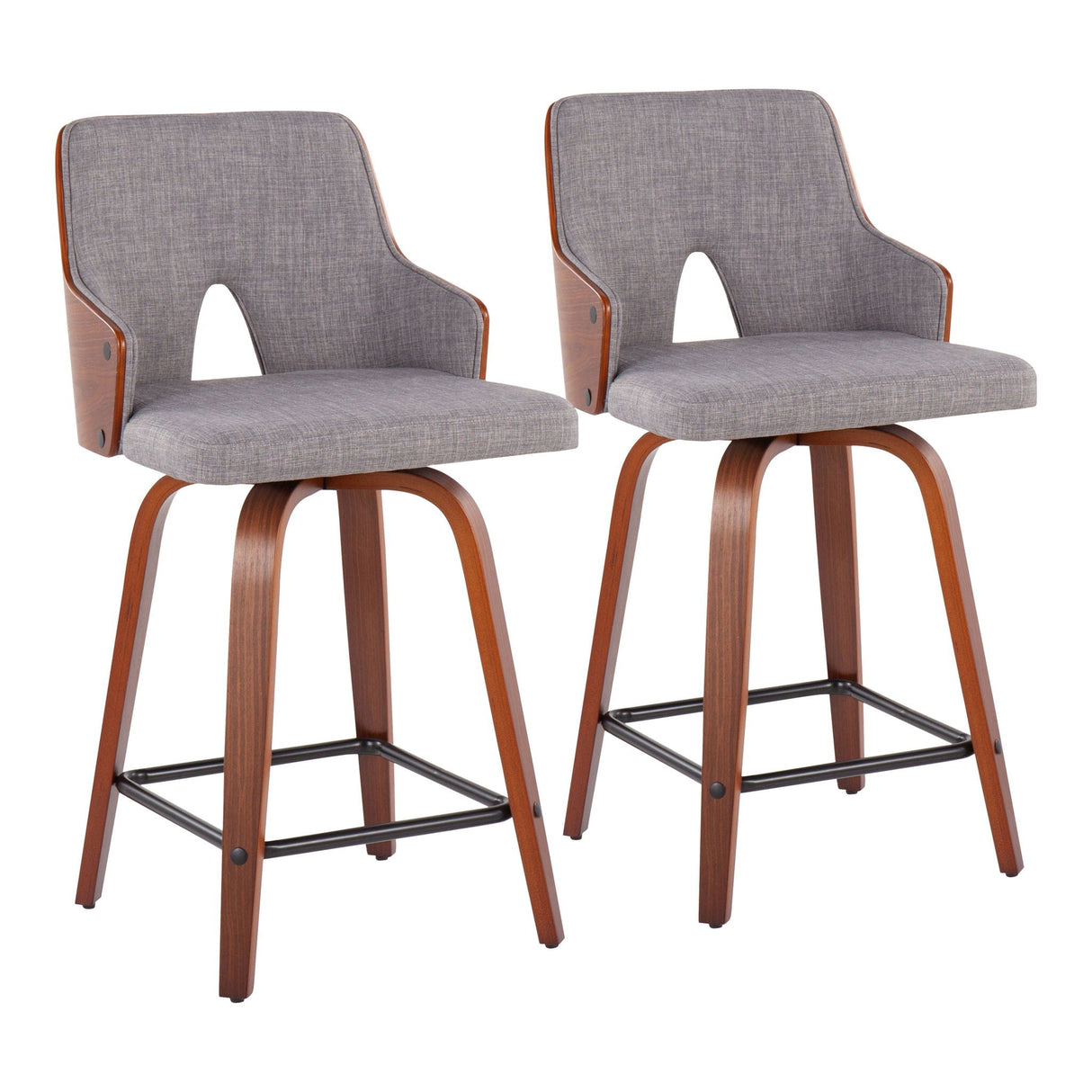Stella - Mid Century Modern Fixed Height Counter Stool With Swivel (Set of 2) by Couch.com