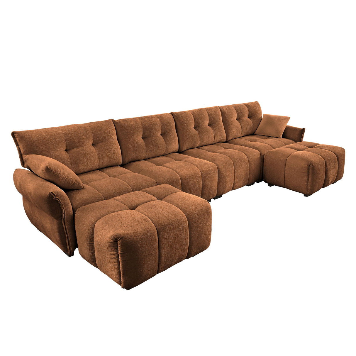Elegant Sofa Set With Ottoman And Pillows, Textured Chenille, High Resilience Cushions by Couch.com
