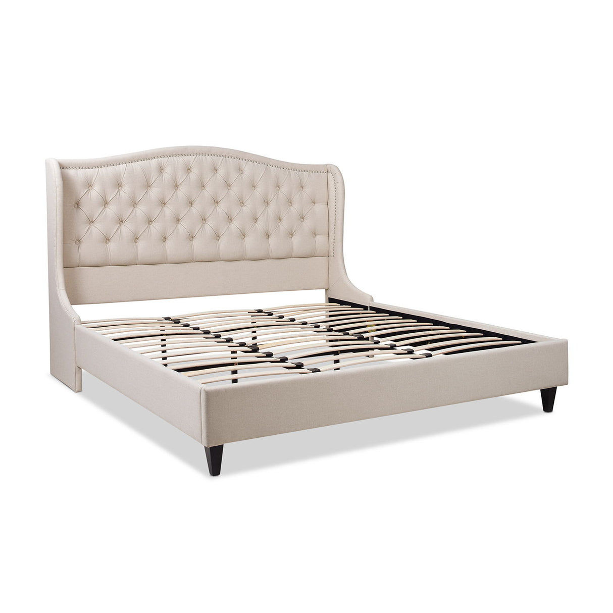 Coverley - King Tufted Shelter Platform Bed - Sky Neutral Beige by Couch.com