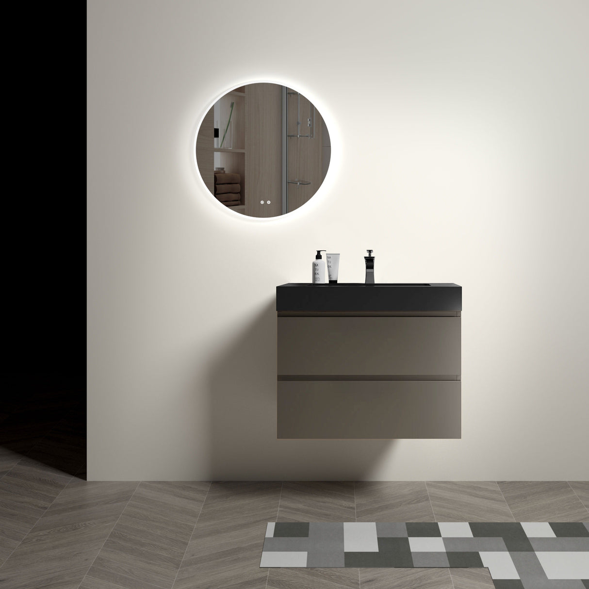 Alice - Bathroom Vanity With Sink, Large Storage Wall Mounted Floating Bathroom Vanity For Modern Bathroom, One-Piece Sink Basin Without Drain And Faucet by Couch.com