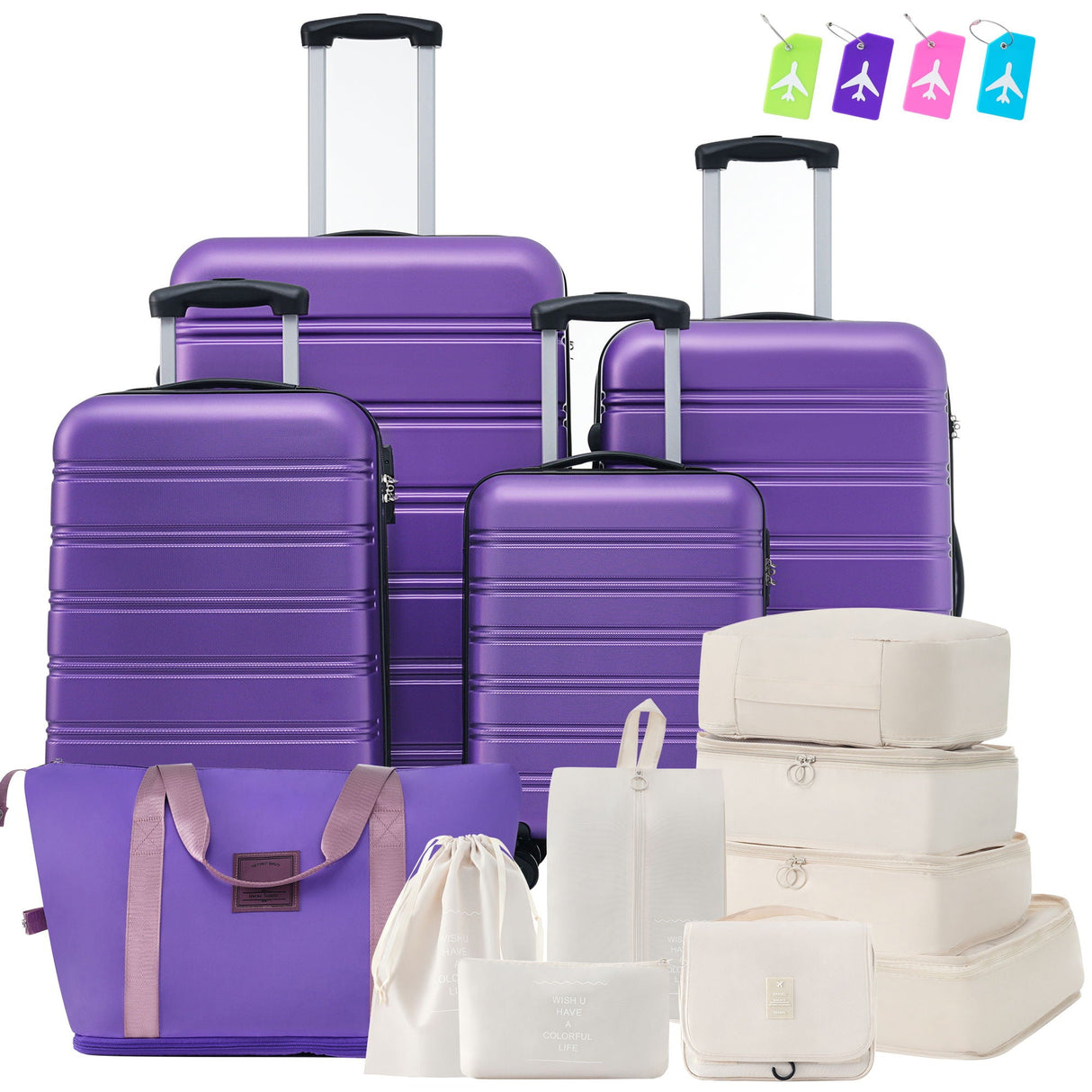 Hardshell Luggage Sets 4 Pieces + Bag Spinner Suitcase With Tsa Lock Lightweight - 16" / 20" / 24" / 28" Luggages by Couch.com
