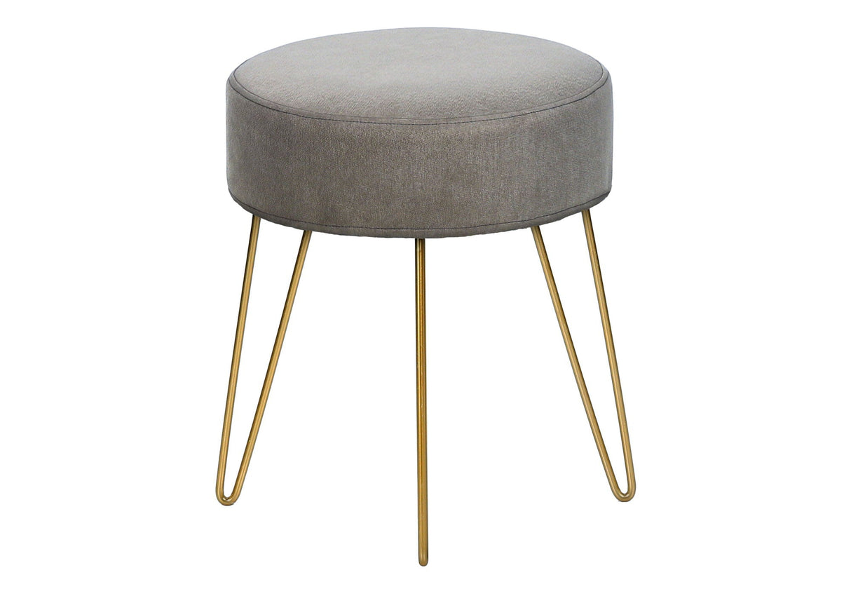 Ottoman, Pouf, Footrest, Foot Stool, Round Gold Metal Legs, Contemporary, Modern by Couch.com