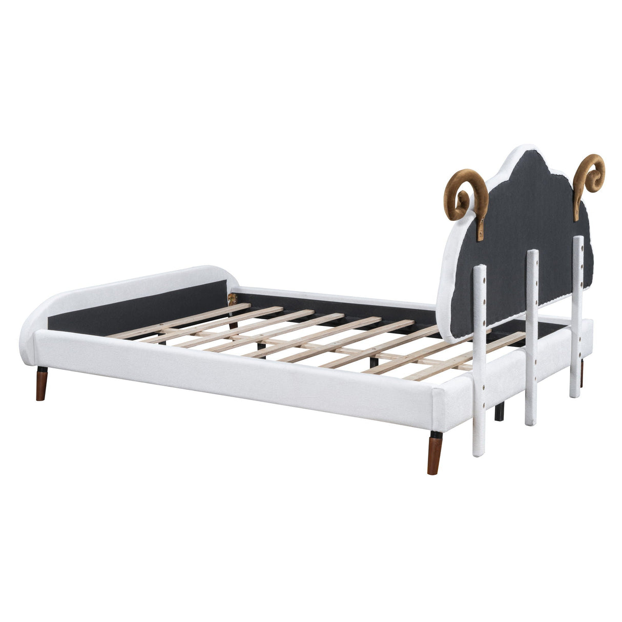 Upholstered Platform Bed With Sheep Shaped Headboard by Couch.com