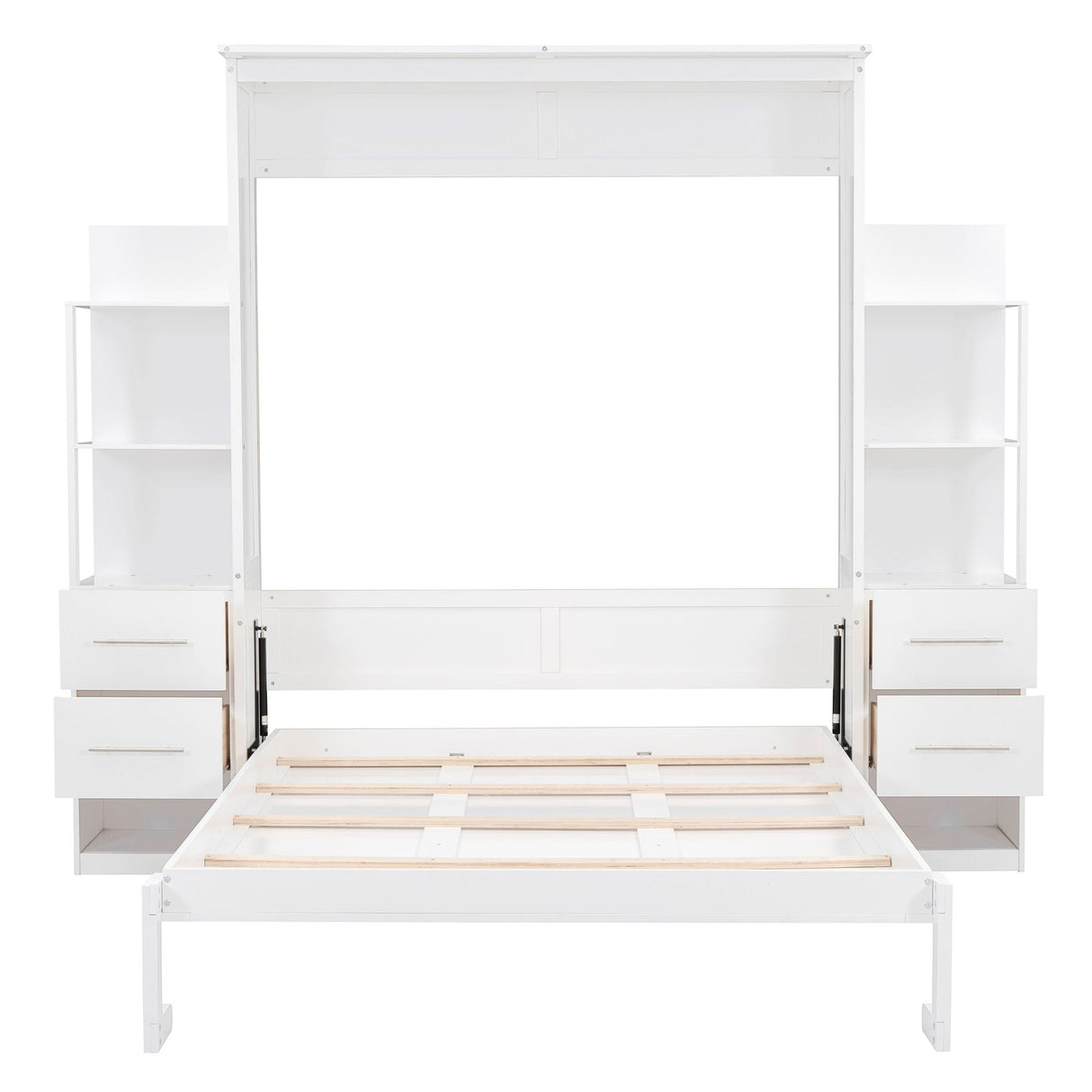 Murphy Wall Bed With Shelves, Drawers And LED Lights by Couch.com
