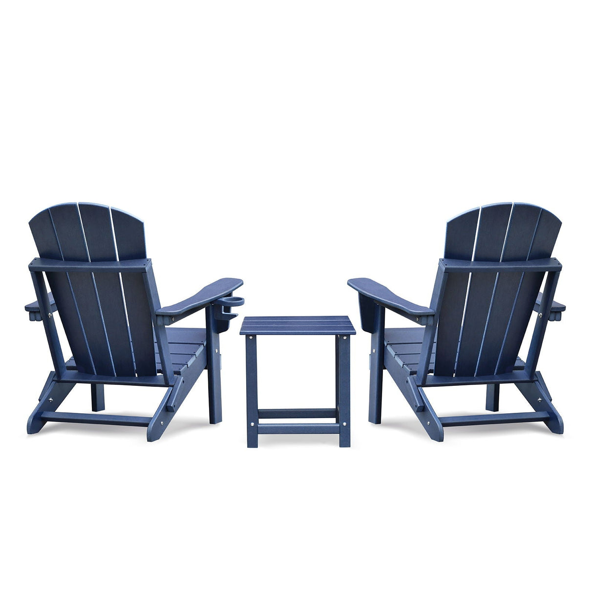 Folding Outdoor Adirondack Chair For Relaxing, Hdpe All-Weather Fire Pit Chair, Patio Lawn Chair For Outside Deck Garden Backyardf Balcony - Navy Blue by Couch.com
