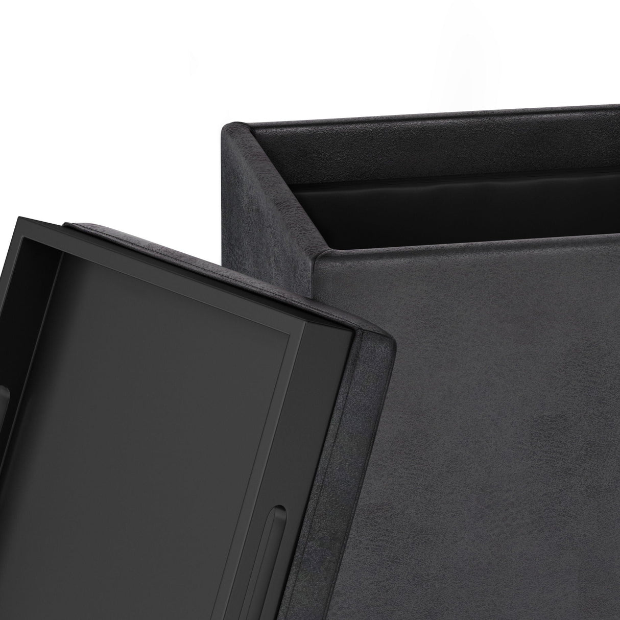 Rockwood - Upholstered Cube Storage Ottoman With Tray by Couch.com