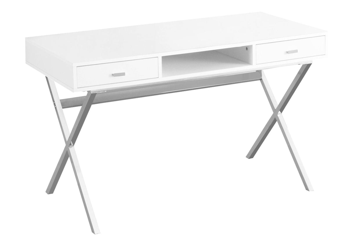 Computer Desk For Home Office, Laptop, Storage Drawers, Glossy Contemporary & Modern by Couch.com