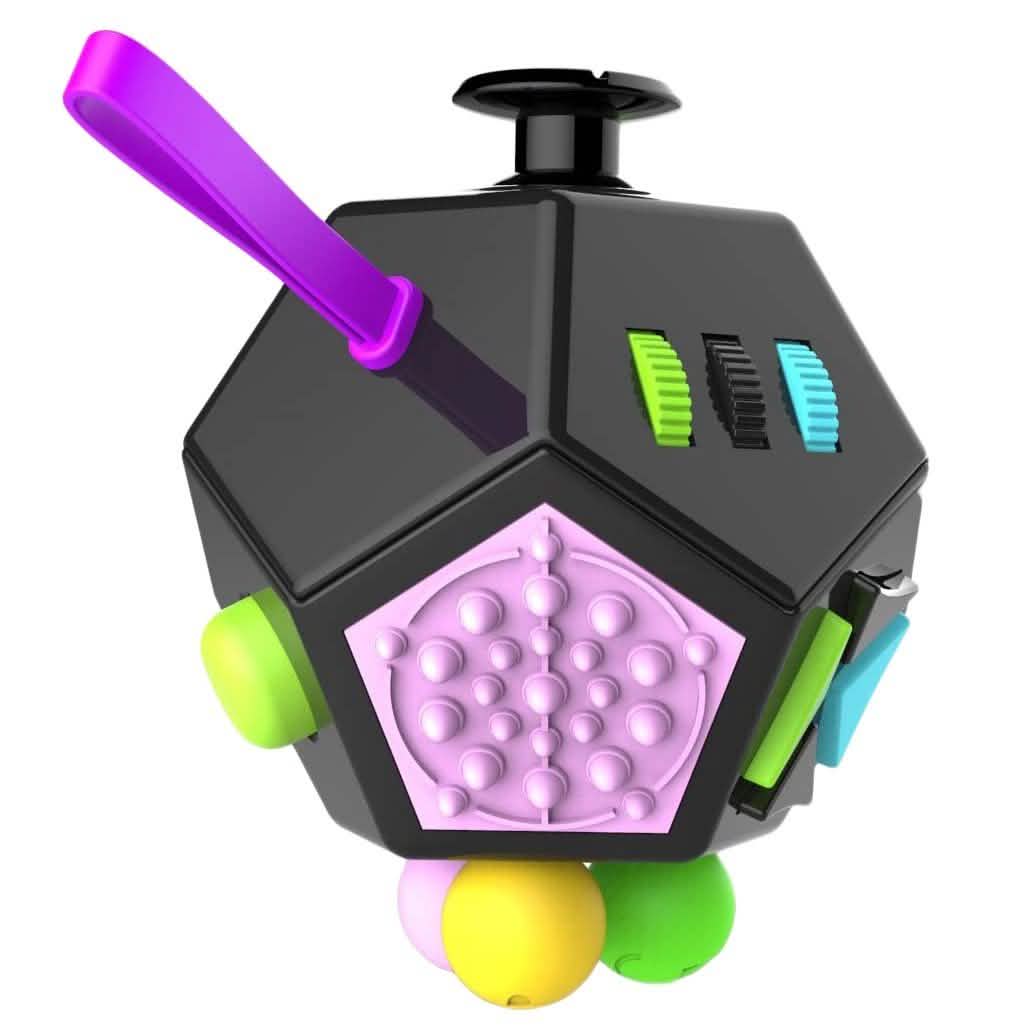 Fidget Dodecagon –12-Side Fidget Cube Relieves Stress and Anxiety Anti Depression Cube