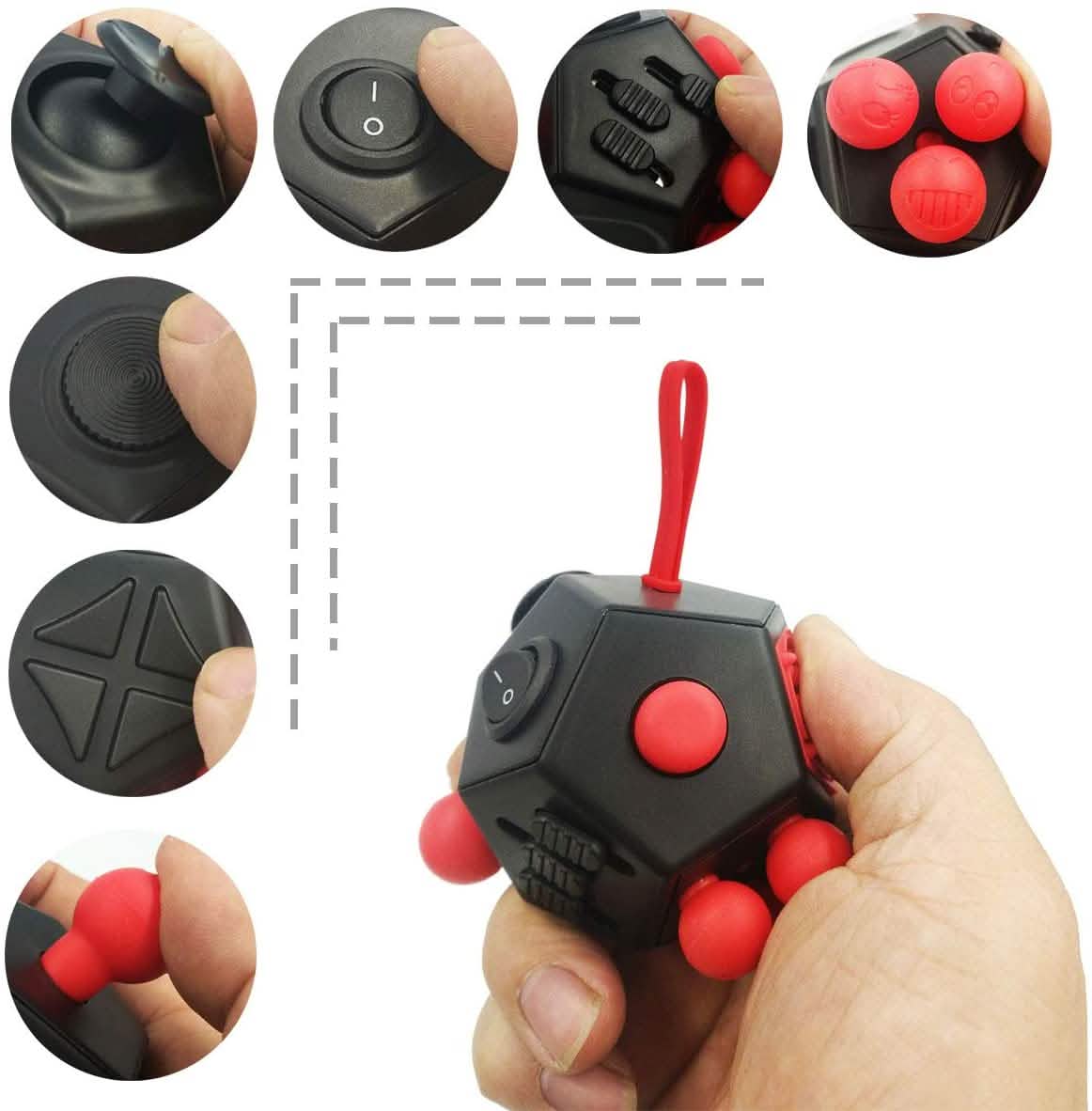 Fidget Dodecagon –12-Side Fidget Cube Relieves Stress and Anxiety Anti Depression Cube