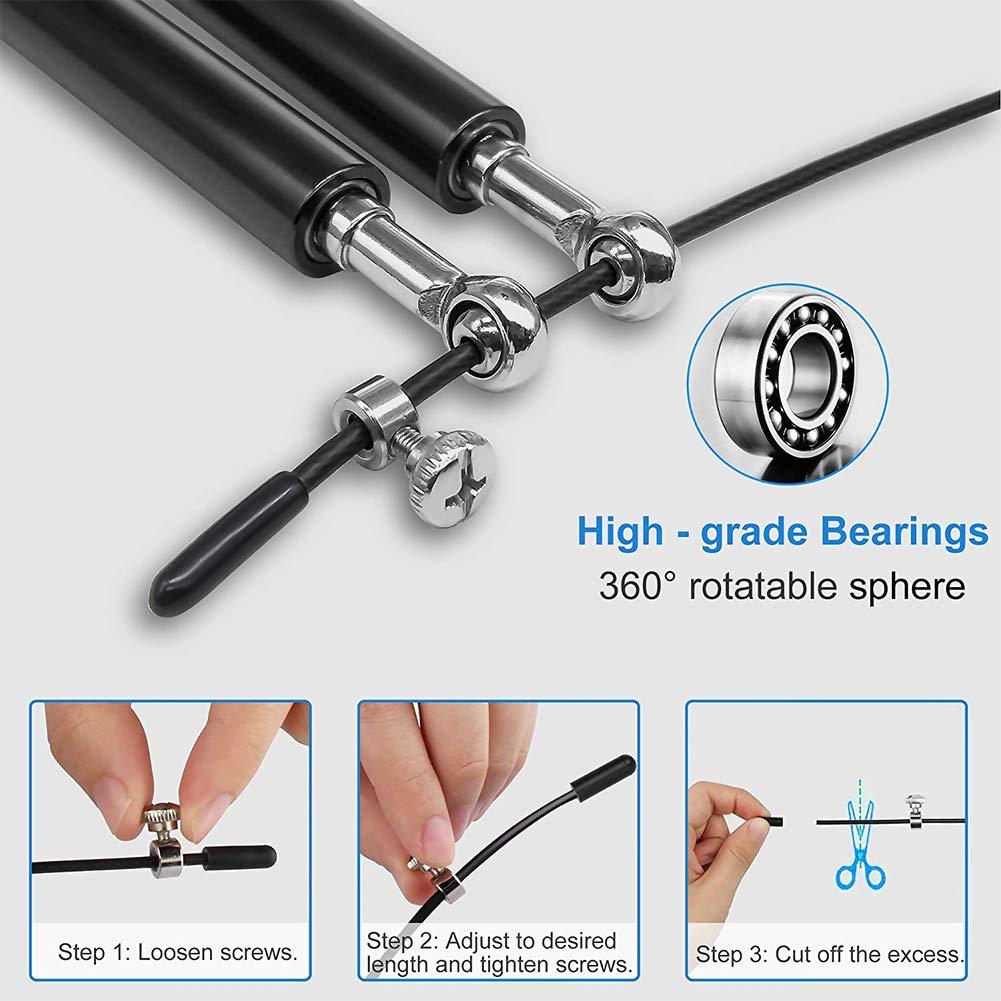 Fitness Jump Rope Exercise Light Bearing Skipping Ropes Metal Speed Gym Training Equipment Mens Speed Jumping Rope For Training Fitness Exercise Adjustable Adults Workout Skipping Rope For Men And Women