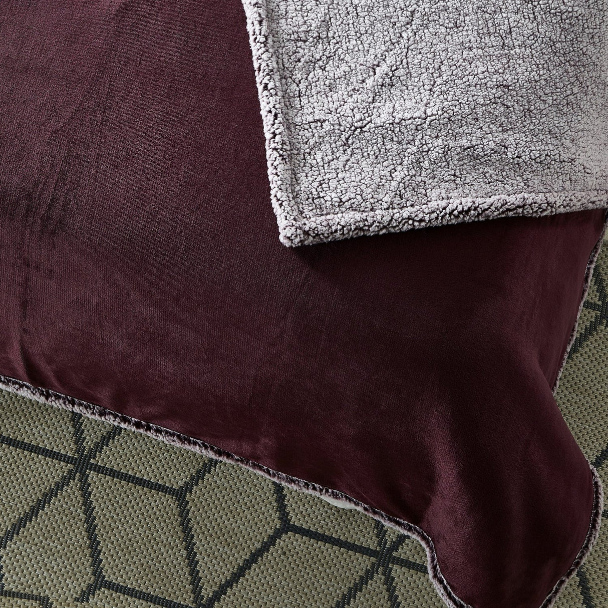 Zakary Flannel Reversible Heathered Sherpa Throw