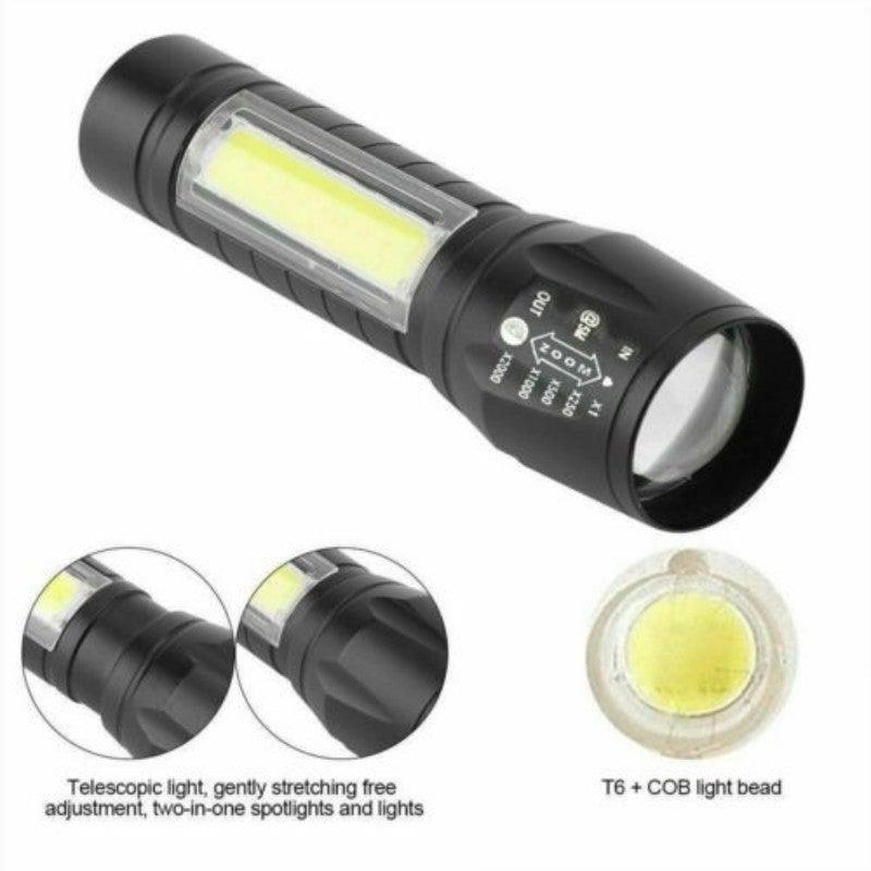 Flashlights Rechargeable USB Portable Super Bright Waterproof Zoomable Portable LED Focus Flashlight Mini Torch Tactical Flash Light Torch Light Camping Hiking