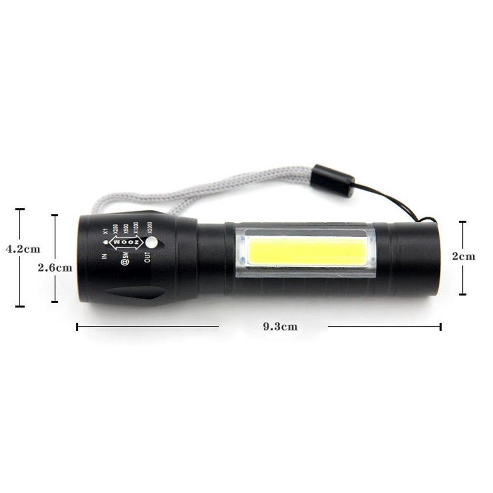 Flashlights Rechargeable USB Portable Super Bright Waterproof Zoomable Portable LED Focus Flashlight Mini Torch Tactical Flash Light Torch Light Camping Hiking