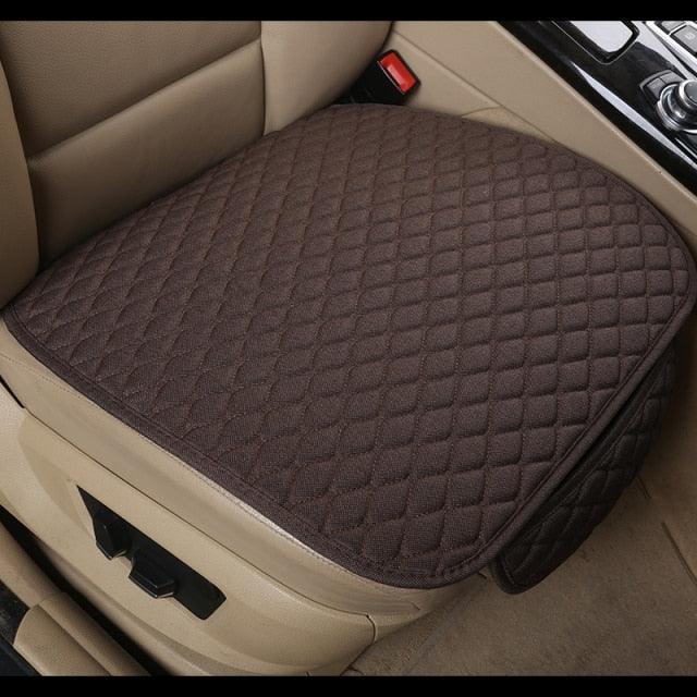 Flax Car Seat Cover Front Rear Linen Fabric Cushion Breathable Protector Mat Pad Universal Auto Interior Styling Truck Car Seat Cushion Breathable Comfort Universal for Most Vehicles Automotive Interior Seat Protector Without Binding Pad Linen Mat Car In