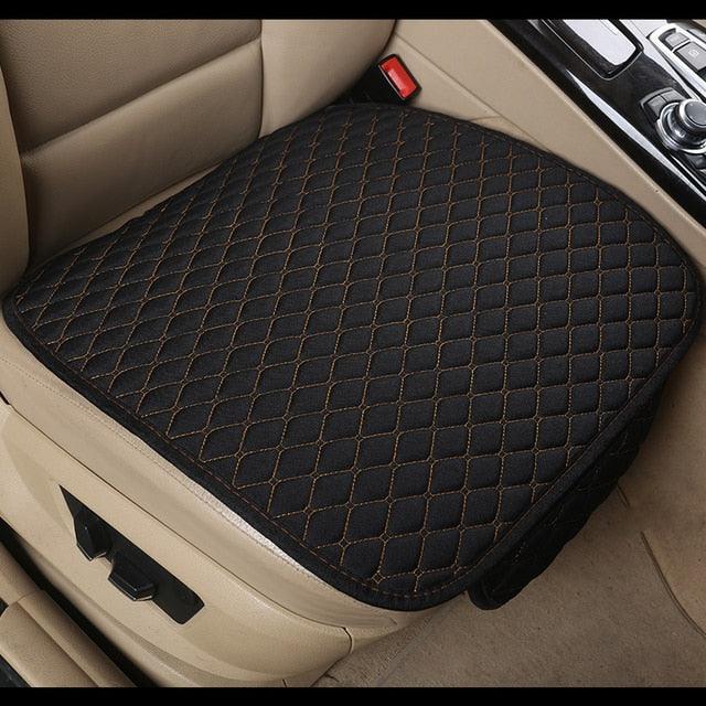 Flax Car Seat Cover Front Rear Linen Fabric Cushion Breathable Protector Mat Pad Universal Auto Interior Styling Truck Car Seat Cushion Breathable Comfort Universal for Most Vehicles Automotive Interior Seat Protector Without Binding Pad Linen Mat Car In