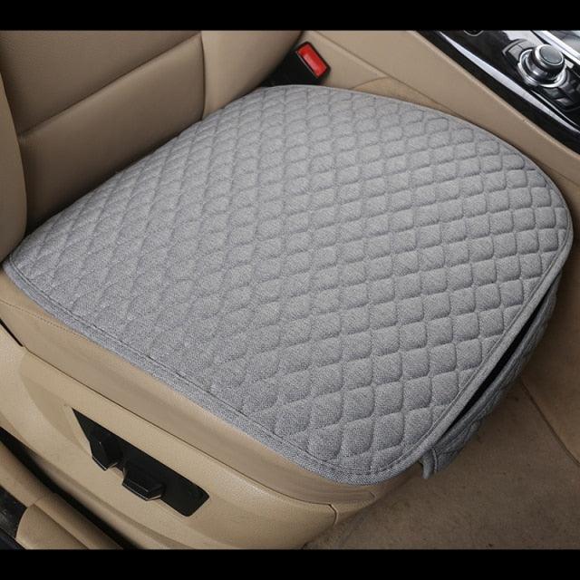 Flax Car Seat Cover Front Rear Linen Fabric Cushion Breathable Protector Mat Pad Universal Auto Interior Styling Truck Car Seat Cushion Breathable Comfort Universal for Most Vehicles Automotive Interior Seat Protector Without Binding Pad Linen Mat Car In