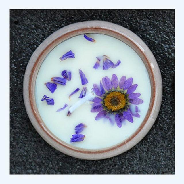 Flower Aromatherapy Candle Soy Wax Home Decorative Scented Candles Portable Travel Jar Aromatherapy Candles Set Used for Stress Relief in Bath Yoga Sleep Ideal for Thanksgiving Christmas Birthday Wedding Party Home Decoration Aroma Candles