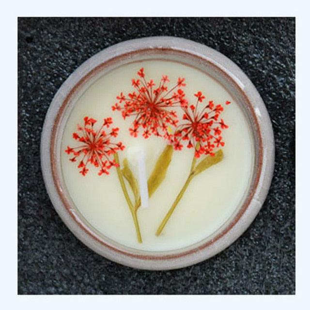 Flower Aromatherapy Candle Soy Wax Home Decorative Scented Candles Portable Travel Jar Aromatherapy Candles Set Used for Stress Relief in Bath Yoga Sleep Ideal for Thanksgiving Christmas Birthday Wedding Party Home Decoration Aroma Candles