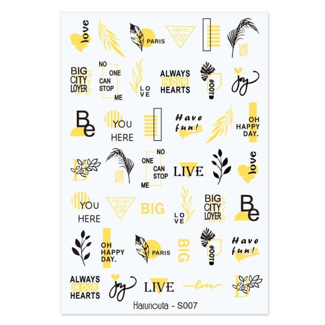 Flowers Leaves Line 3D Nail Stickers Autumn Winter Fall Leaf Design Transfer Sliders Abstract Waves Nail Art Decals Manicures Decal Self-Adhesive 3D Wave Design Decoration for Women Girls Tape Nail Art Stickers Decal Decoration