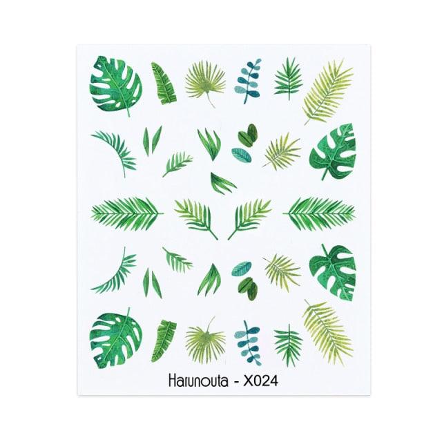Flowers Leaves Line 3D Nail Stickers Autumn Winter Fall Leaf Design Transfer Sliders Abstract Waves Nail Art Decals Manicures Decal Self-Adhesive 3D Wave Design Decoration for Women Girls Tape Nail Art Stickers Decal Decoration