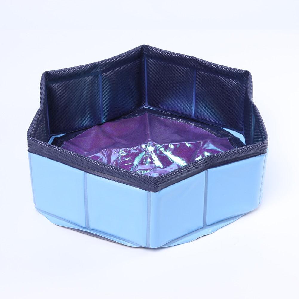 Foldable Dog Swimming Pool Pet Bath Swimming Tub Bathtub Outdoor Pet Swimming Pool Collapsible Bathing Pool for Dogs Cats Kids PVC Collapsible Pool for Small Dogs Cats