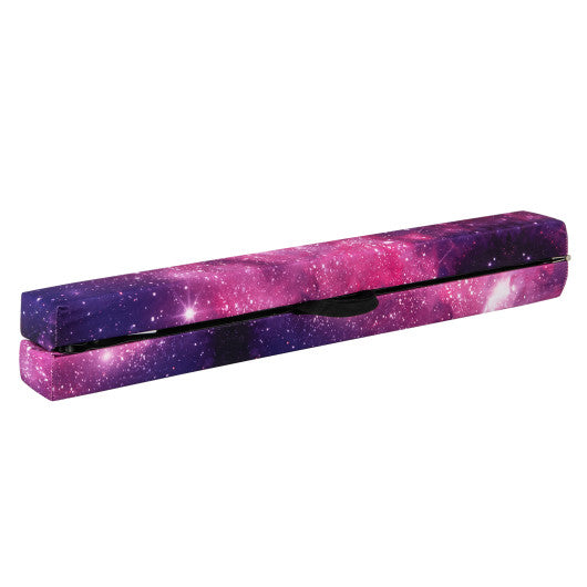 Folding Balance Beam with Solid Wood Base and Anti-slip Bottom-Pink