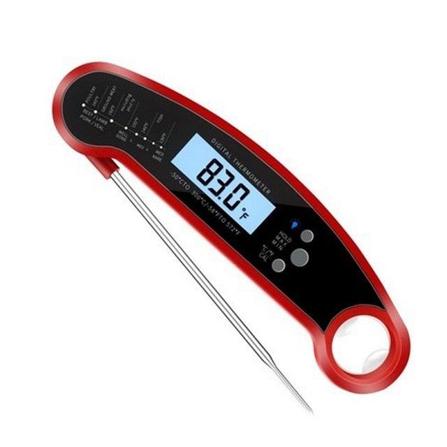 Food Kitchen Digital Meat Thermometer Waterproof Kitchen Food Cooking Thermometer with Backlight LCD Best Super Fast Electric Meat Thermometer Probe for BBQ Grilling Baking BBQ Waterproof Kitchen Cooking Tools