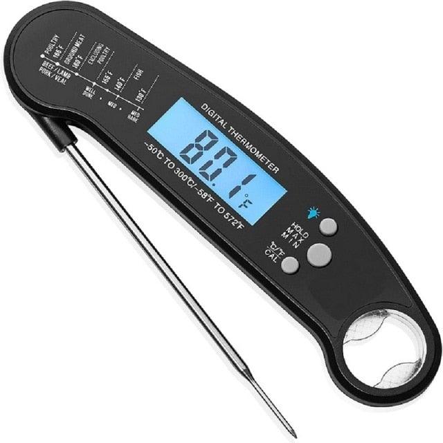 Food Kitchen Digital Meat Thermometer Waterproof Kitchen Food Cooking Thermometer with Backlight LCD Best Super Fast Electric Meat Thermometer Probe for BBQ Grilling Baking BBQ Waterproof Kitchen Cooking Tools