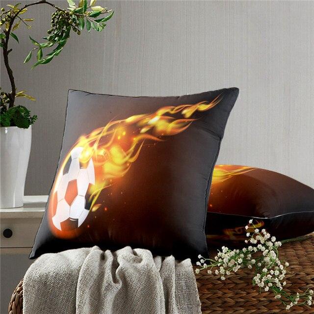 Football Pillow Case Decoration Sofa Cushion Pillow Case Throw Pillow Cover Cool Soccer Ball Art Amazing Football Fire Home Artwork Decor Pillow Case Decoration Car Pillow Case