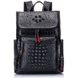 FR Fashion Co. 13" Men's Leather Crocodile Design Backpack - FR Fashion Co.
