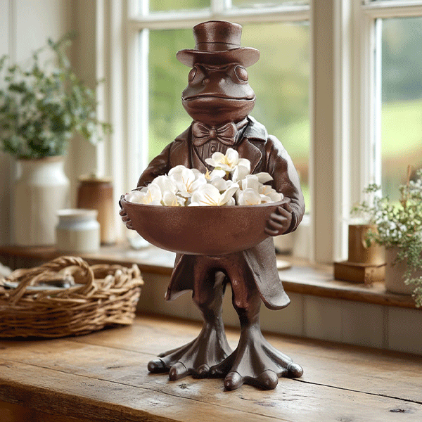 Charming Frog Bronze Bowl | Dapper Critters Collection