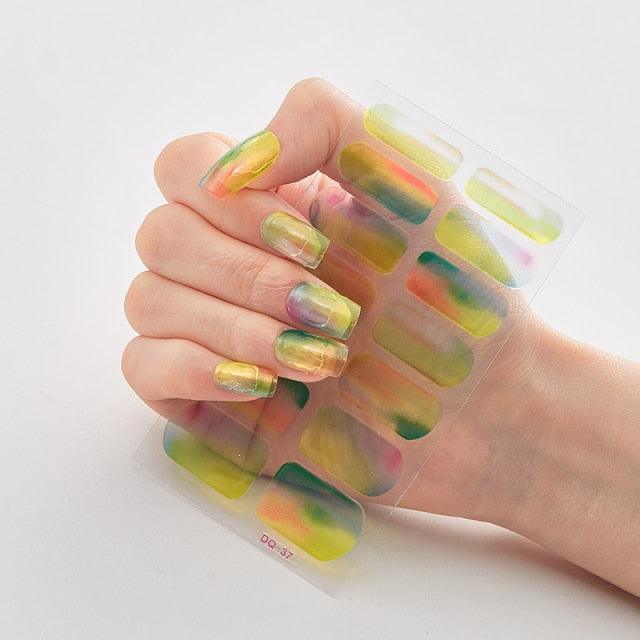 Full Cover Nail Stickers Designer Nail Decals Fashion Five Sorts of Nail Stickers Nail Sticker set Nail Decoration Nail Strips 3D Nail Art Stickers Decal Slider Template Diy Nail Tool Decorations Nail Art Design Self Adhesive Luxury Designer Nail Sticker