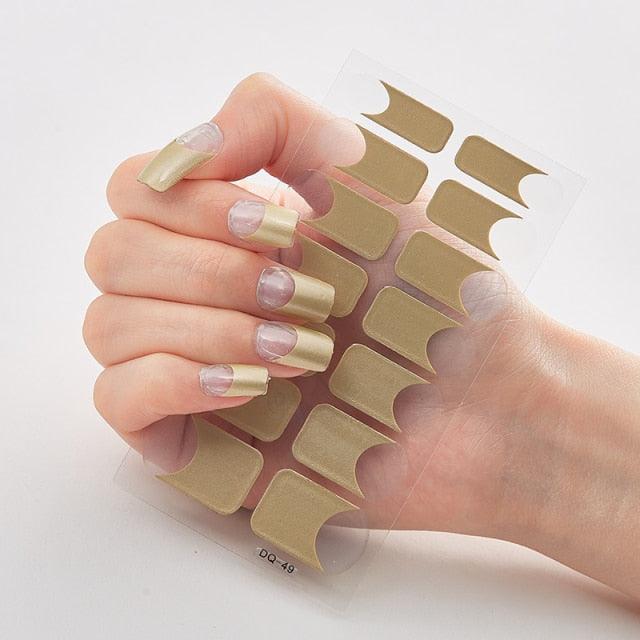 Full Cover Nail Stickers Designer Nail Decals Fashion Five Sorts of Nail Stickers Nail Sticker set Nail Decoration Nail Strips 3D Nail Art Stickers Decal Slider Template Diy Nail Tool Decorations Nail Art Design Self Adhesive Luxury Designer Nail Sticker