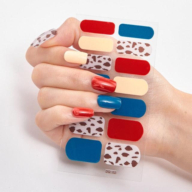 Full Cover Nail Stickers Designer Nail Decals Fashion Five Sorts of Nail Stickers Nail Sticker set Nail Decoration Nail Strips 3D Nail Art Stickers Decal Slider Template Diy Nail Tool Decorations Nail Art Design Self Adhesive Luxury Designer Nail Sticker