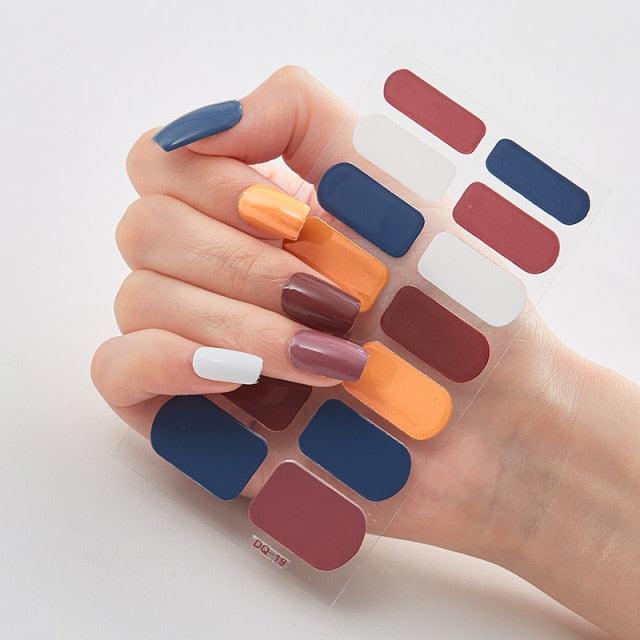 Full Cover Nail Stickers Designer Nail Decals Fashion Five Sorts of Nail Stickers Nail Sticker set Nail Decoration Nail Strips 3D Nail Art Stickers Decal Slider Template Diy Nail Tool Decorations Nail Art Design Self Adhesive Luxury Designer Nail Sticker