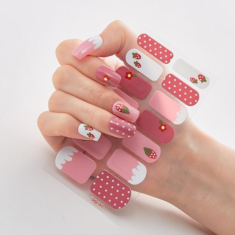 Full Cover Nail Stickers Designer Nail Decals Fashion Five Sorts of Nail Stickers Nail Sticker set Nail Decoration Nail Strips 3D Nail Art Stickers Decal Slider Template Diy Nail Tool Decorations Nail Art Design Self Adhesive Luxury Designer Nail Sticker