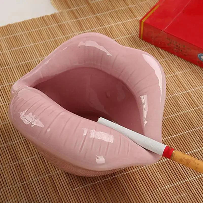 Funny Creative Ceramic Cartoon Lips Ashtray Gift for Home - Trendy Mouth Mini Ashtray for Boyfriend