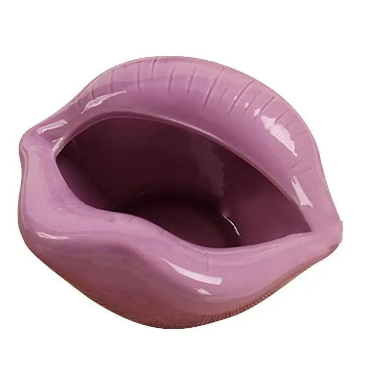 Funny Creative Ceramic Cartoon Lips Ashtray Gift for Home - Trendy Mouth Mini Ashtray for Boyfriend