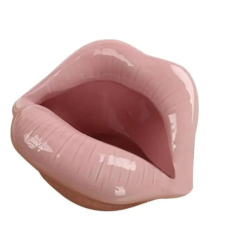 Funny Creative Ceramic Cartoon Lips Ashtray Gift for Home - Trendy Mouth Mini Ashtray for Boyfriend