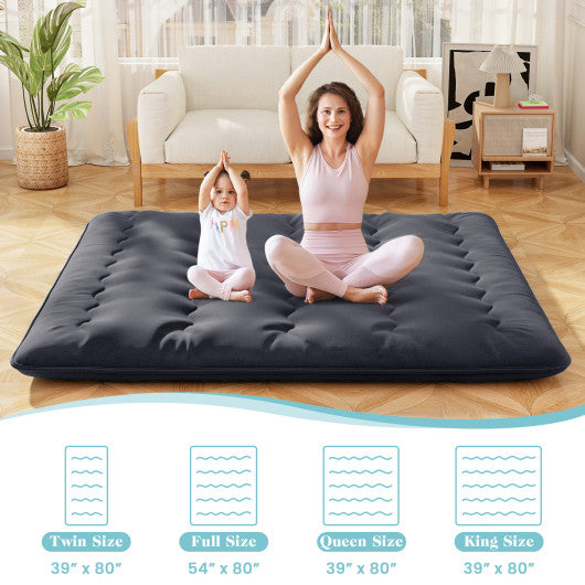 Futon Mattress with Washable Cover and Foldable Mat-King Size