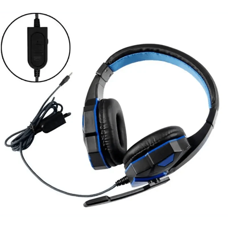 Gaming Red Black Wired Headset Stereo Gamer Headphone Noise Cancelling Over Ear Headphones With Mic LED Light Bass Surround Soft Memory Earmuffs For Laptop