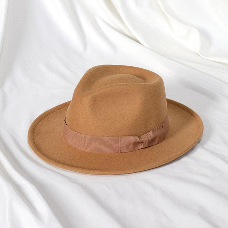 Gentleman New Fashion Men Fedoras Hat Jazz Hat With Bow Tie Fedora Hats Fashionable Classic Wide Brim Hat Elegant Soft Outdoor Cap Casual Hat For Daily Wear