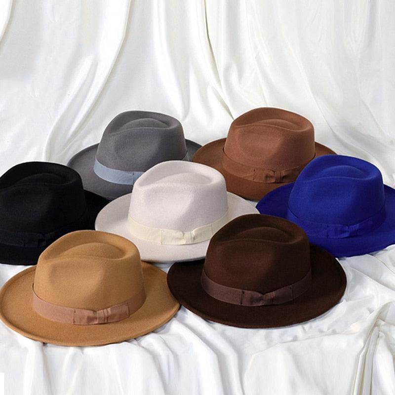 Gentleman New Fashion Men Fedoras Hat Jazz Hat With Bow Tie Fedora Hats Fashionable Classic Wide Brim Hat Elegant Soft Outdoor Cap Casual Hat For Daily Wear