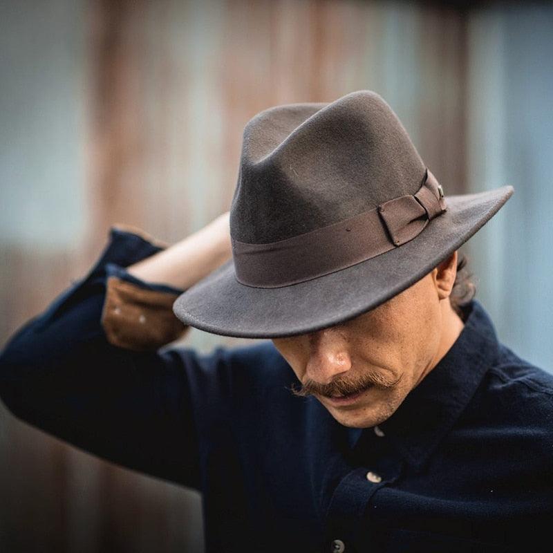 Gentleman New Fashion Men Fedoras Hat Jazz Hat With Bow Tie Fedora Hats Fashionable Classic Wide Brim Hat Elegant Soft Outdoor Cap Casual Hat For Daily Wear