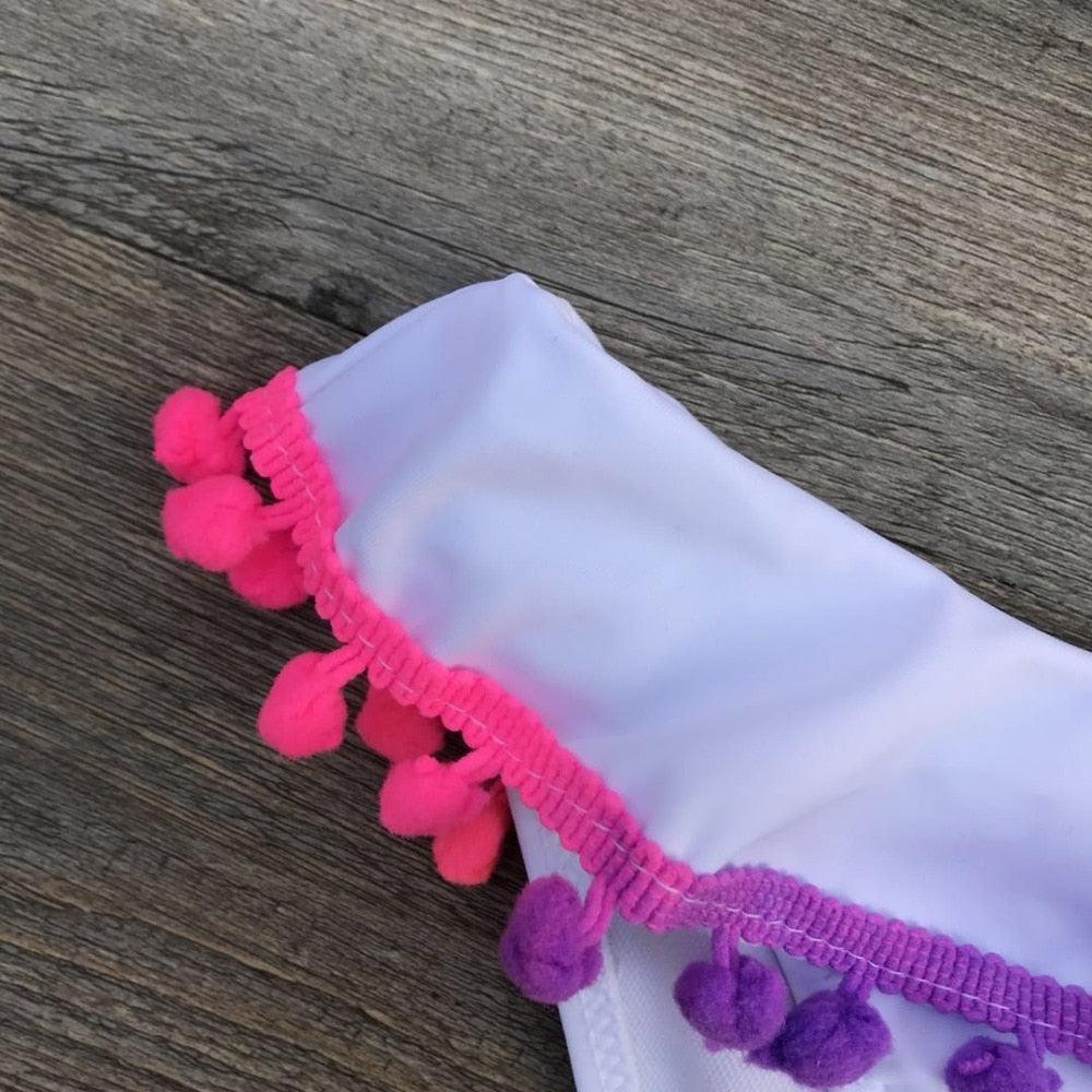 Girls Split Swimsuits Cute Shoulder Swimsuit Toddler Baby Girls 2 Piece Swimsuit Kids Bathing Beach Sun Suit Children Swimwear Bikini Set Girl Swimming Clothes Kids Bathing Suit Beachwear For Summer