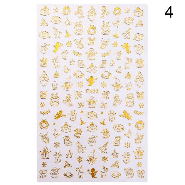 Gold Silver White Snowflakes 3D Nail Stickers Iridescent Self Adhesive Transfer Decals Manicures Art Decoration Slider Nails Decals Sticker Hot Sexy Girl Tip Back Glue Decal Cool Lollipop Self Adhesive Acrylic Tips Tool Decoration