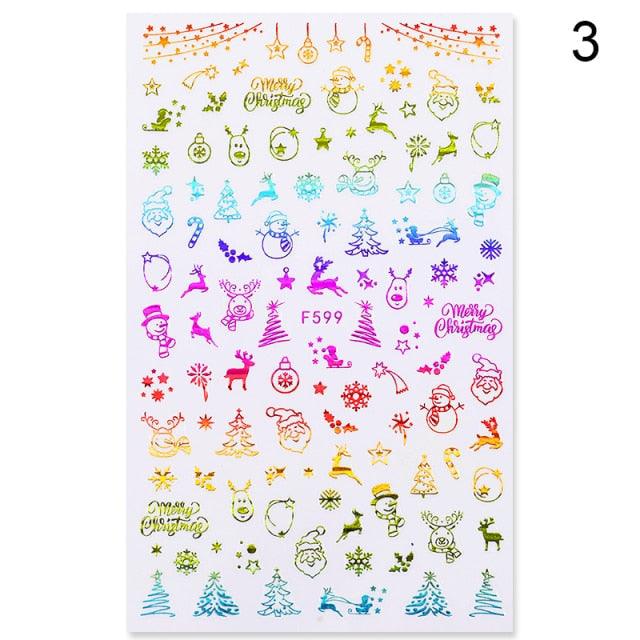 Gold Silver White Snowflakes 3D Nail Stickers Iridescent Self Adhesive Transfer Decals Manicures Art Decoration Slider Nails Decals Sticker Hot Sexy Girl Tip Back Glue Decal Cool Lollipop Self Adhesive Acrylic Tips Tool Decoration